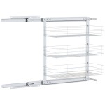 vidaXL Coș sârmă bucătărie retractabil 3 niveluri argintiu 47x25x56 cm vidaXL Coș sârmă bucătărie retractabil 3 niveluri argintiu 47x25x56 cm