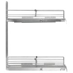 vidaXL Coș sârmă bucătărie retractabil 2 rafturi argintiu 47x15x54,5cm vidaXL Coș sârmă bucătărie retractabil 2 rafturi argintiu 47x15x54,5cm