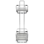 vidaXL Coș sârmă bucătărie retractabil 2 rafturi argintiu 47x15x54,5cm vidaXL Coș sârmă bucătărie retractabil 2 rafturi argintiu 47x15x54,5cm