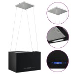 vidaXL Hotă suspendată insulă LCD senzor tactil 55 cm oțel