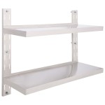 vidaXL Etajeră de perete cu două rafturi, 100 x 30 cm, oțel inoxidabil