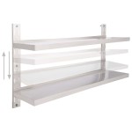 vidaXL Etajeră de perete cu 2 rafturi, 150 x 30 cm, oțel inoxidabil