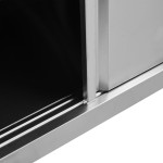 vidaXL Masă de lucru cu uși glisante 100x50x(95-97)cm oțel inoxidabil vidaXL Masă de lucru cu uși glisante 100x50x(95-97)cm oțel inoxidabil