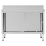 vidaXL Masă de lucru cu uși glisante 120x50x(95-97) cm oțel inoxidabil vidaXL Masă de lucru cu uși glisante 120x50x(95-97) cm oțel inoxidabil