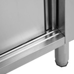vidaXL Masă de lucru cu uși glisante 120x50x(95-97) cm oțel inoxidabil vidaXL Masă de lucru cu uși glisante 120x50x(95-97) cm oțel inoxidabil
