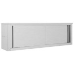vidaXL Dulap perete bucătărie uși glisante 150x40x50cm oțel inoxidabil vidaXL Dulap perete bucătărie uși glisante 150x40x50cm oțel inoxidabil