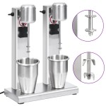vidaXL Mixer de milkshake cu 2 vase, oțel inoxidabil, 2 L vidaXL Mixer de milkshake cu 2 vase, oțel inoxidabil, 2 L