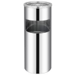 vidaXL Coș de gunoi cu scrumieră, pentru hotel, oțel inoxidabil, 30 L vidaXL Coș de gunoi cu scrumieră, pentru hotel, oțel inoxidabil, 30 L