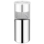 vidaXL Coș de gunoi cu scrumieră, pentru hotel, oțel inoxidabil, 30 L vidaXL Coș de gunoi cu scrumieră, pentru hotel, oțel inoxidabil, 30 L