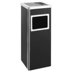 vidaXL Coș de gunoi cu scrumieră, pentru hotel, negru, oțel, 36 L vidaXL Coș de gunoi cu scrumieră, pentru hotel, negru, oțel, 36 L