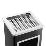 vidaXL Coș de gunoi cu scrumieră, pentru hotel, negru, oțel, 36 L vidaXL Coș de gunoi cu scrumieră, pentru hotel, negru, oțel, 36 L