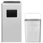 vidaXL Coș de gunoi cu scrumieră, pentru hotel, oțel inoxidabil, 45 L vidaXL Coș de gunoi cu scrumieră, pentru hotel, oțel inoxidabil, 45 L