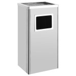vidaXL Coș de gunoi cu scrumieră, pentru hotel, oțel inoxidabil, 45 L vidaXL Coș de gunoi cu scrumieră, pentru hotel, oțel inoxidabil, 45 L