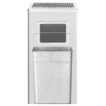 vidaXL Coș de gunoi cu scrumieră, pentru hotel, oțel inoxidabil, 45 L vidaXL Coș de gunoi cu scrumieră, pentru hotel, oțel inoxidabil, 45 L
