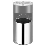 vidaXL Coș de gunoi de perete cu scrumieră, negru, oțel, 26 L vidaXL Coș de gunoi de perete cu scrumieră, negru, oțel, 26 L