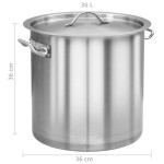 vidaXL Oală de supă, 36 x 36 cm, inox, 35 L vidaXL Oală de supă, 36 x 36 cm, inox, 35 L