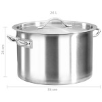 vidaXL Oală de supă, 36x24 cm, oțel inoxidabil, 24 L vidaXL Oală de supă, 36x24 cm, oțel inoxidabil, 24 L