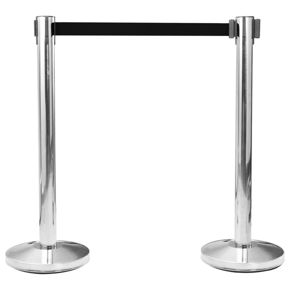 vidaXL Barieră bandă retractabilă, negru, 200 cm