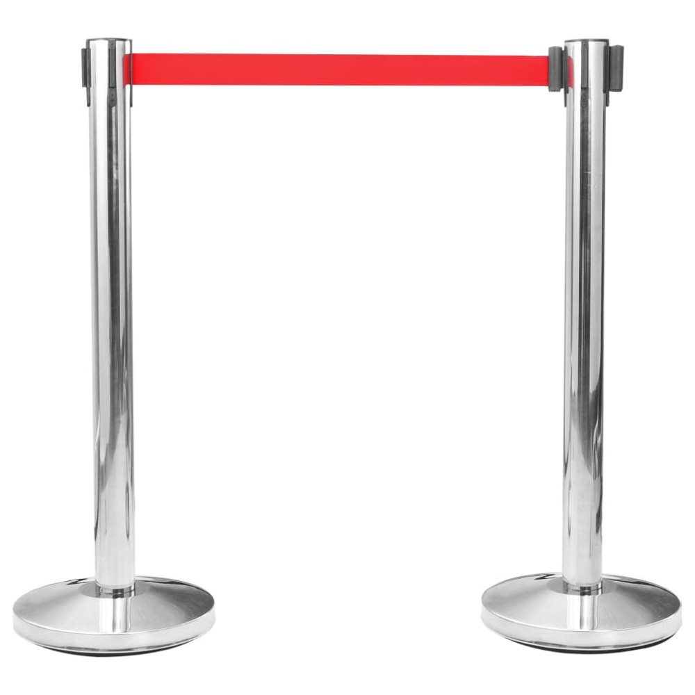 vidaXL Barieră bandă retractabilă, roșu, 200 cm