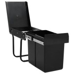 vidaXL Coș gunoi retractabil pentru dulap bucătărie, silențios, 20 L vidaXL Coș gunoi retractabil pentru dulap bucătărie, silențios, 20 L