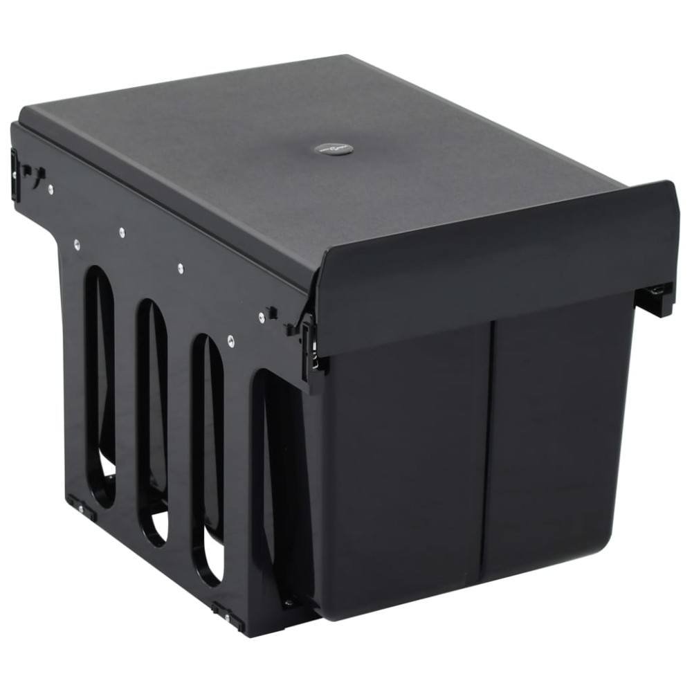 vidaXL Coș gunoi retractabil pentru dulap bucătărie, silențios, 36 L