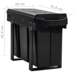vidaXL Coș gunoi retractabil pentru dulap bucătărie, silențios, 36 L vidaXL Coș gunoi retractabil pentru dulap bucătărie, silențios, 36 L