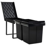 vidaXL Coș gunoi retractabil pentru dulap bucătărie, silențios, 48 L vidaXL Coș gunoi retractabil pentru dulap bucătărie, silențios, 48 L