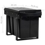 vidaXL Coș gunoi retractabil pentru dulap bucătărie, silențios, 48 L vidaXL Coș gunoi retractabil pentru dulap bucătărie, silențios, 48 L