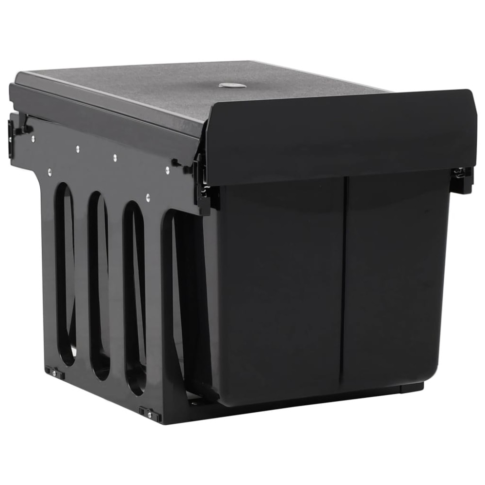 vidaXL Coș gunoi retractabil pentru dulap bucătărie, silențios, 48 L