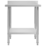 vidaXL Masă de lucru bucătărie bordură antistropire 80x60x93 cm oțel vidaXL Masă de lucru bucătărie bordură antistropire 80x60x93 cm oțel