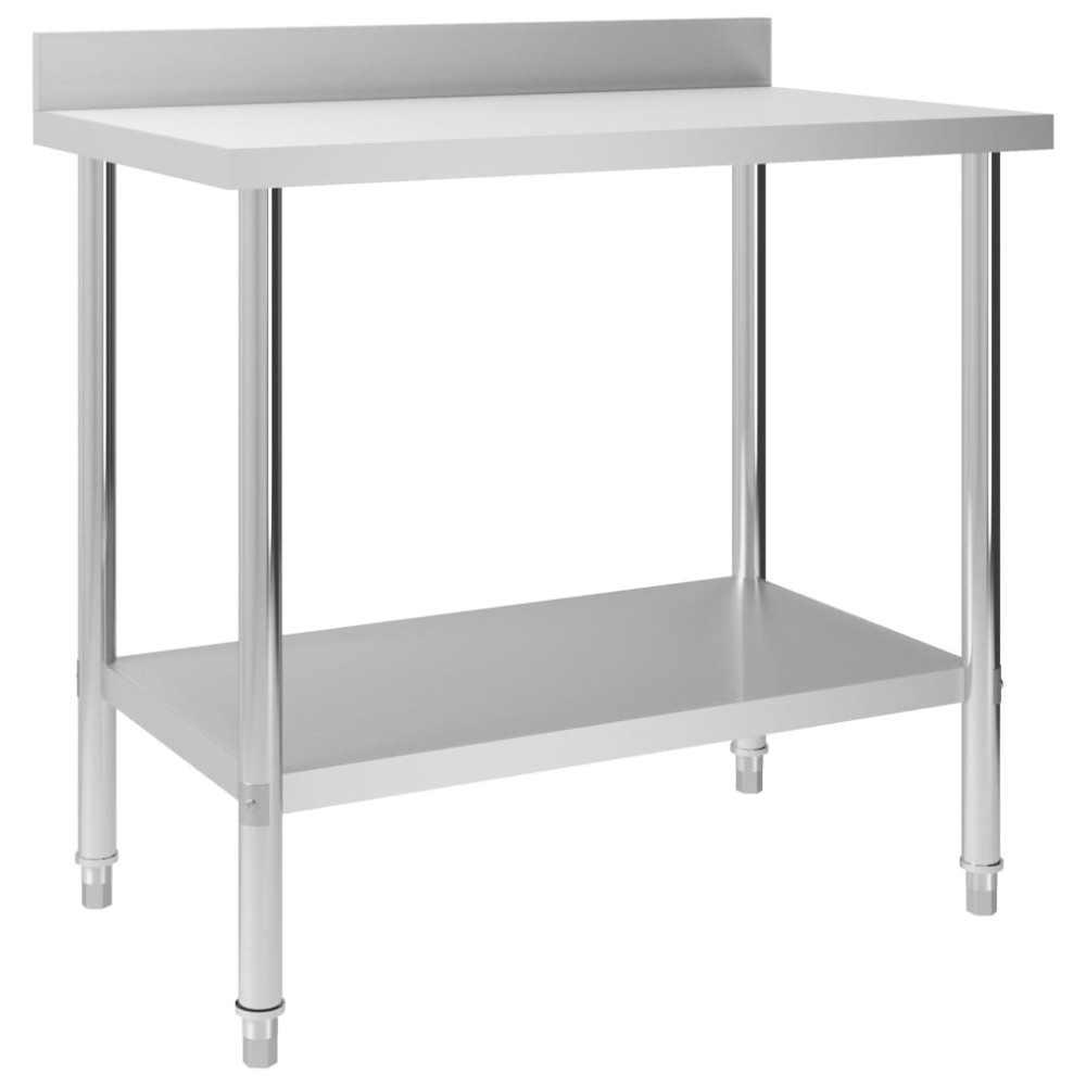 vidaXL Masă de lucru bucătărie cu bordură 100x60x93 cm oțel inoxidabil