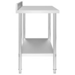 vidaXL Masă de lucru bucătărie cu bordură 100x60x93 cm oțel inoxidabil vidaXL Masă de lucru bucătărie cu bordură 100x60x93 cm oțel inoxidabil