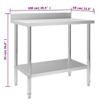 vidaXL Masă de lucru bucătărie cu bordură 100x60x93 cm oțel inoxidabil vidaXL Masă de lucru bucătărie cu bordură 100x60x93 cm oțel inoxidabil