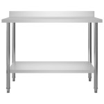 vidaXL Masă de lucru bucătărie bordură antistropire 120x60x93 cm oțel vidaXL Masă de lucru bucătărie bordură antistropire 120x60x93 cm oțel