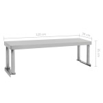 vidaXL Raft superior masă de lucru, 120x30x35 cm, oțel inoxidabil vidaXL Raft superior masă de lucru, 120x30x35 cm, oțel inoxidabil