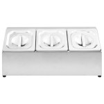 vidaXL Recipient Gastronorm cu 3 secțiuni GN 1/6 oțel inoxidabil vidaXL Recipient Gastronorm cu 3 secțiuni GN 1/6 oțel inoxidabil