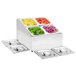 vidaXL Recipient Gastronorm cu 4 secțiuni GN 1/6 oțel inoxidabil vidaXL Recipient Gastronorm cu 4 secțiuni GN 1/6 oțel inoxidabil