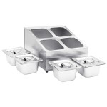 vidaXL Recipient Gastronorm cu 4 secțiuni GN 1/6 oțel inoxidabil vidaXL Recipient Gastronorm cu 4 secțiuni GN 1/6 oțel inoxidabil
