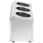 vidaXL Suport pentru tacâmuri 3 inserții, oțel inoxidabil, rectangular