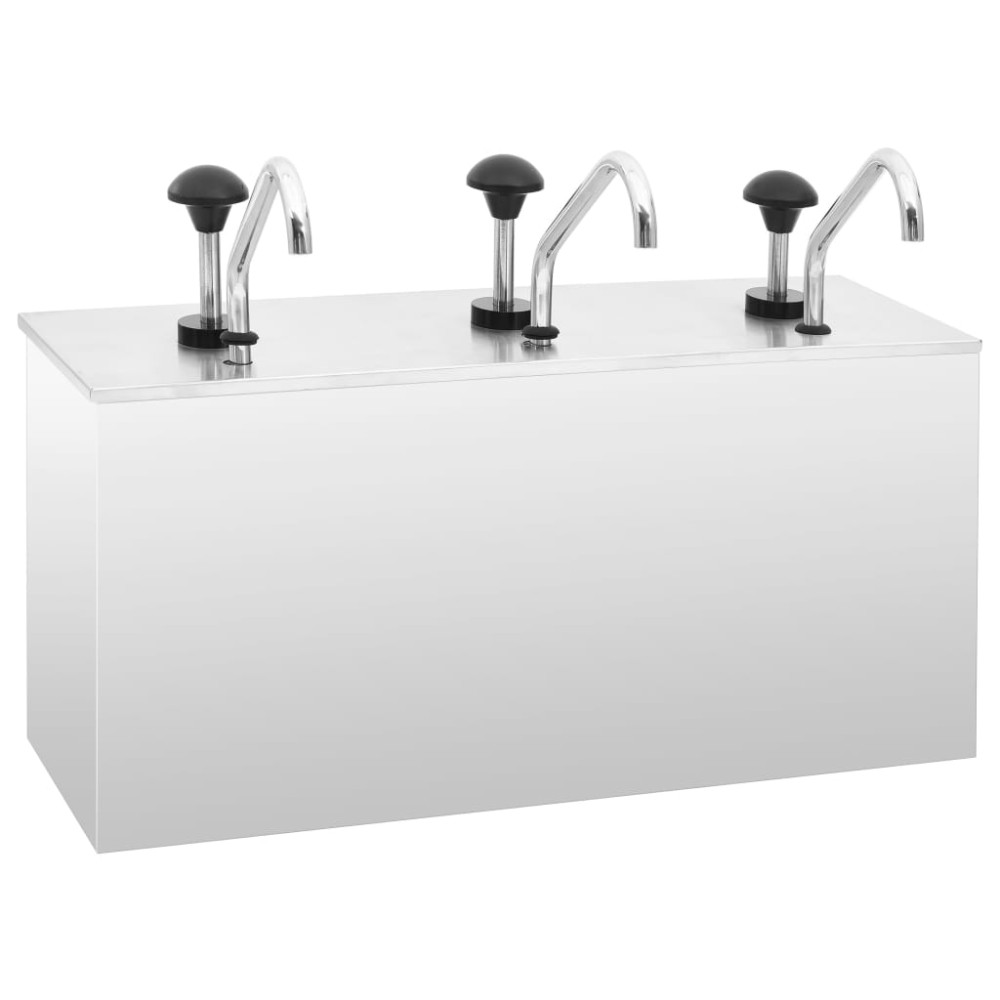 vidaXL Dozator de sos, 3 x 3,5 L, oțel inoxidabil