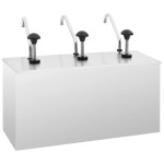 vidaXL Dozator de sos, 3 x 3,5 L, oțel inoxidabil
