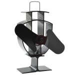 vidaXL Ventilator de sobă cu alimentare termică, 2 palete, negru vidaXL Ventilator de sobă cu alimentare termică, 2 palete, negru