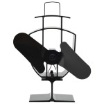 vidaXL Ventilator de sobă cu alimentare termică, 2 palete, negru vidaXL Ventilator de sobă cu alimentare termică, 2 palete, negru