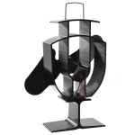 vidaXL Ventilator de sobă cu alimentare termică, 2 palete, negru vidaXL Ventilator de sobă cu alimentare termică, 2 palete, negru