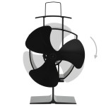 vidaXL Ventilator de sobă cu alimentare termică, 3 palete, negru vidaXL Ventilator de sobă cu alimentare termică, 3 palete, negru