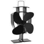vidaXL Ventilator de sobă cu alimentare termică, 4 palete, negru vidaXL Ventilator de sobă cu alimentare termică, 4 palete, negru