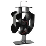 vidaXL Ventilator de sobă cu alimentare termică, 4 palete, negru vidaXL Ventilator de sobă cu alimentare termică, 4 palete, negru