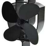vidaXL Ventilator de sobă cu alimentare termică, 4 palete, negru vidaXL Ventilator de sobă cu alimentare termică, 4 palete, negru