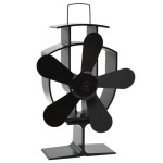 vidaXL Ventilator de sobă cu alimentare termică, 5 palete, negru vidaXL Ventilator de sobă cu alimentare termică, 5 palete, negru