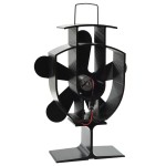 vidaXL Ventilator de sobă cu alimentare termică, 5 palete, negru vidaXL Ventilator de sobă cu alimentare termică, 5 palete, negru
